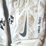 Trevin Wade New York Giants Game Worn & Signed White & Silver Nike Vapor Jet Gloves