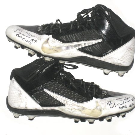 Brennan Scarlett Stanford Cardinal Game Worn & Signed White & Black Nike Alpha Pro Cleats