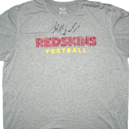 Darrel Young Pregame Worn & Signed Washington Redskins Football #36 Nike Dri-Fit Shirt