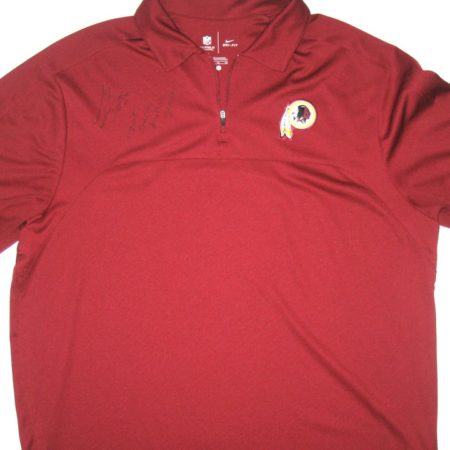Darrel Young Signed Washington Redskins Nike XL Polo Shirt - Worn for Charity Softball Game!