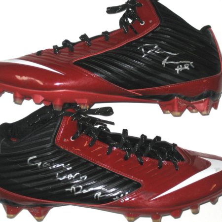 Darren Fells 2015 Arizona Cardinals Game Worn & Signed Red & Black Nike Cleats