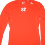 David Morgan UTSA Roadrunners #82 Training Worn Orange Adidas Techfit Long Sleeve Shirt