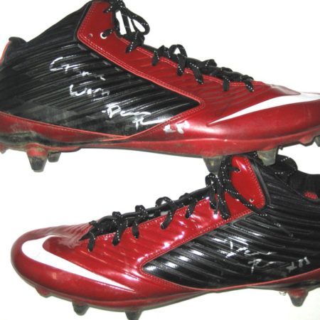 Darren Fells Arizona Cardinals Game Worn & Signed Red & Black Nike Cleats