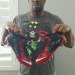 Darren Fells with Arizona Cardinals Game Used & Signed Red & Black Nike Cleats