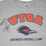 David Morgan Training Worn & Signed UTSA Roadrunners Advanced Football Camp XL Shirt