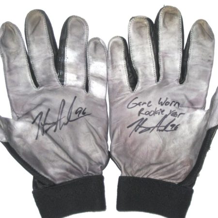 Henry Anderson Indianapolis Colts Game Worn & Signed White, Gray & Black Nike Gloves