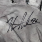 Henry Anderson Indianapolis Colts 2015 Rookie Game Worn & Signed White, Gray & Black Nike Gloves - Image 2
