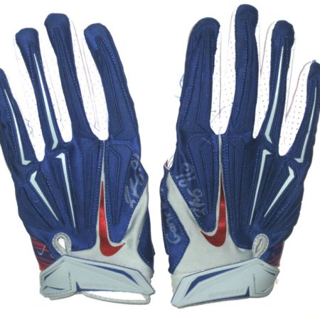 Jay Bromley Game Worn & Signed New York Giants Team Logo Nike Superbad Gloves