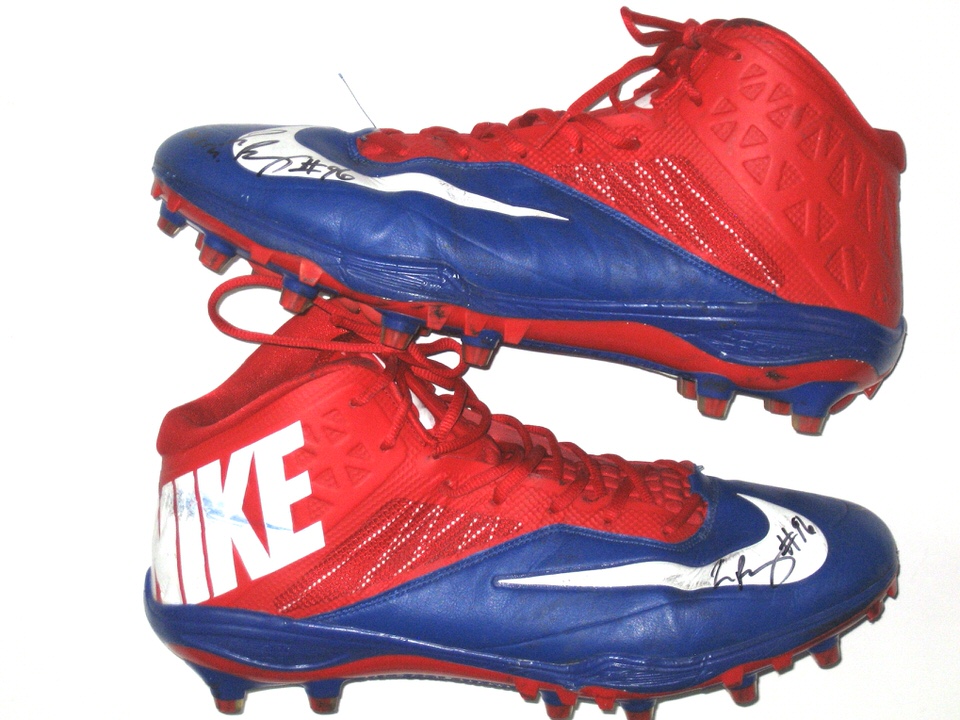 red and blue nike cleats