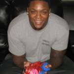 Jay Bromley with New York Giants Game Used & Signed Red Mouthguard