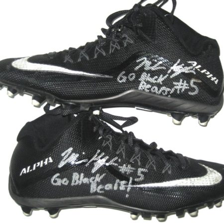 Michael Kozlakowski Maine Black Bears Game Worn & Signed Black & White Nike Cleats