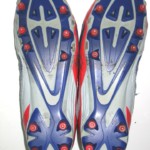 Orleans Darkwa New York Giants Game Worn & Signed Red, Gray & Blue Nike Cleats - Image 10