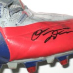 Orleans Darkwa New York Giants Game Worn & Signed Red, Gray & Blue Nike Cleats