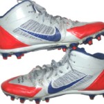 Orleans Darkwa New York Giants Game Worn & Signed Red, Gray & Blue Nike Cleats