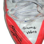 Orleans Darkwa New York Giants Game Worn & Signed Red, Gray & Blue Nike Cleats - Image 5