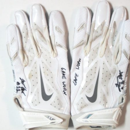 Trevin Wade New York Giants Game Worn & Signed Nike Gloves