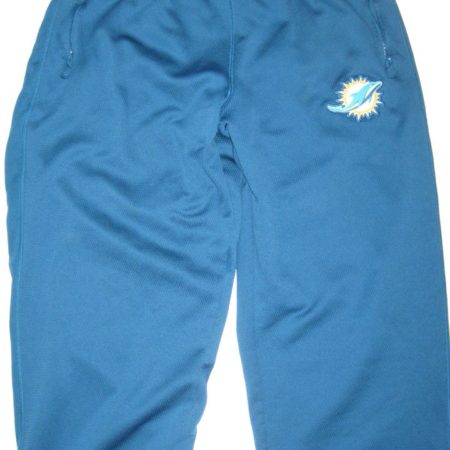 AJ Francis Player Issued Blue Miami Dolphins #96 Nike Therma-FIT Sweatpants