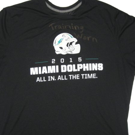 AJ Francis Training Worn & Signed 2015 Miami Dolphins Team Mantra Marine Shirt