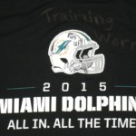 AJ Francis Training Worn & Signed 2015 Miami Dolphins Team Mantra Marine 3XL Shirt