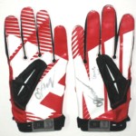AJ Tarpley Stanford Cardinal Game Worn & Signed Red & White Nike Superbad XL Gloves