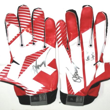 AJ Tarpley Stanford Cardinal Game Used & Signed Nike Vapor Jet XL Gloves
