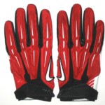 AJ Tarpley Stanford Cardinal Game Worn & Signed Red & White Nike Superbad XL Gloves