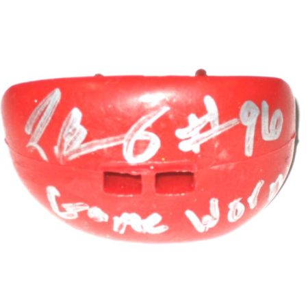 Jay Bromley 2015 New York Giants Game Used & Signed Red Mouthguard