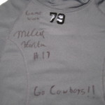 Michael Hunter Game Worn & Signed Gray Oklahoma State Cowboys Russell Long Sleeve Mock Neck Shirt