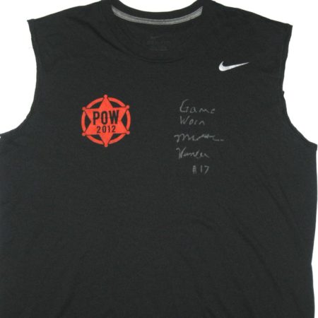 Michael Hunter Game Worn & Signed Oklahoma State Cowboys Player of the Week Nike Dri-Fit Large Shirt