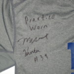 Michael Hunter Practice Worn & Signed Gray & Blue New York Giants Nike Pro Combat Long Sleeve Shirt