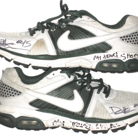 Darien Harris Michigan State Spartans Autographed White & Green Nike Travel Shoes