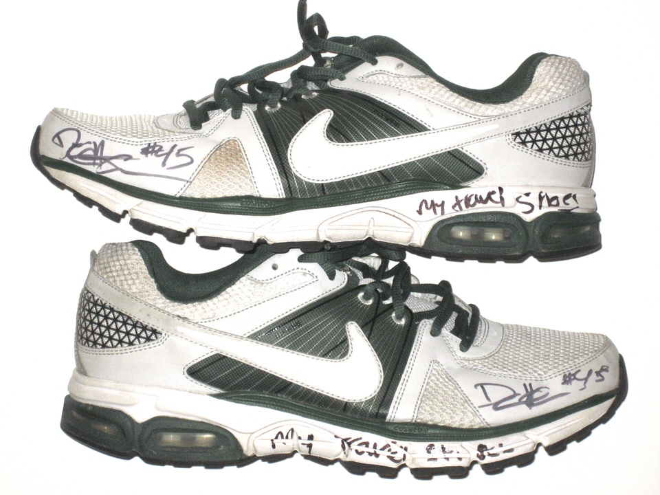 Darien Harris Michigan State Spartans Signed White & Green Nike Travel Shoes - Big Dawg Possessions