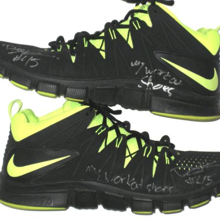 Darien Harris Michigan State Spartans Training Worn & Autographed Black & Neon Green Nike Sneakers