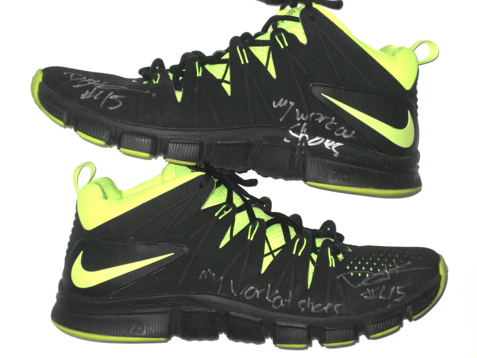 black and neon green shoes