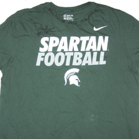 Darien Harris Autographed Pregame Walk-Through Michigan State Spartans Football Nike XL Shirt