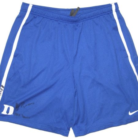 David Reeves Training Worn & Signed Official Duke Blue Devils Nike Shorts