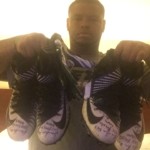 Deon Simon New York Jets Practice Worn & Signed White & Black Nike Lunarbeast Elite TD Cleats - Image 11