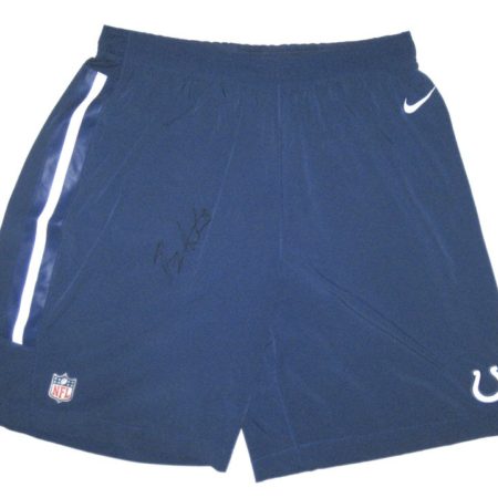 Henry Anderson Training Worn & Signed Official Indianapolis Colts Nike Speed Vent Performance Dri-FIT XXL Shorts