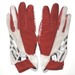 Cole Wick Incarnate Word Cardinals Game Worn & Signed Red, White & Silver Adidas Gloves