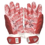 Cole Wick Incarnate Word Cardinals Game Used & Signed Red, White & Silver Adidas Gloves