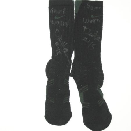 Darien Harris Michigan State Spartans Game Worn & Autographed Black & Green Nike Dri-FIT Socks