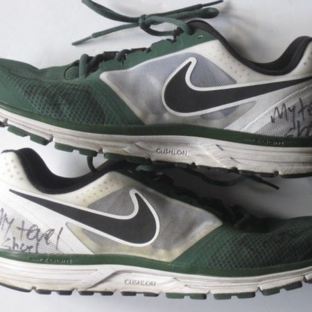 Darien Harris Michigan State Spartans Autographed White, Gray & Green Nike Travel Shoes