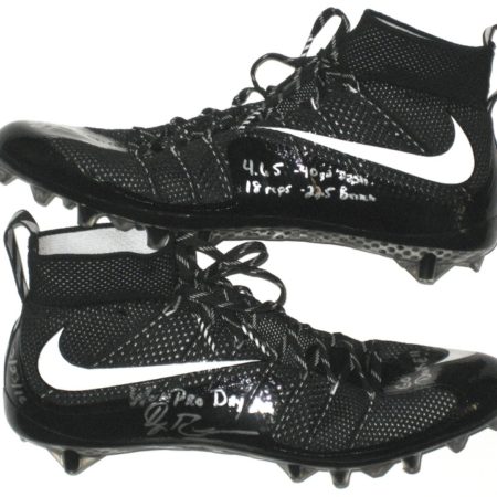 David Reeves Duke Blue Devils 2016 NFL Pro Day Worn & Signed Black & White Nike Vapor Untouchable Cleats