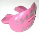 Jay Bromley 2015 New York Giants Game Worn & Signed Breast Cancer Awareness Pink Vettex Mouthguard - Image 2