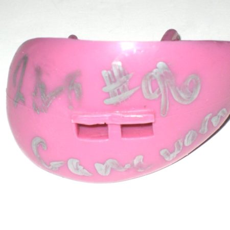 Jay Bromley 2015 New York Giants Game Used & Signed Pink Vettex Mouthguard