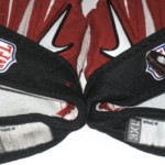 Jay Bromley 2015 New York Giants Practice Worn & Signed Red & White Nike Superbad 3XL Gloves