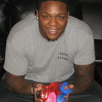 Jay Bromley with 2015 New York Giants Game Worn & Signed Black Mouthguard