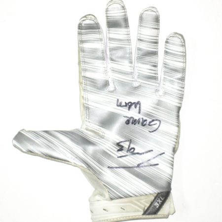 Trent Murphy Washington Redskins Game Worn & Signed White, Silver & Black Nike 3XL Glove