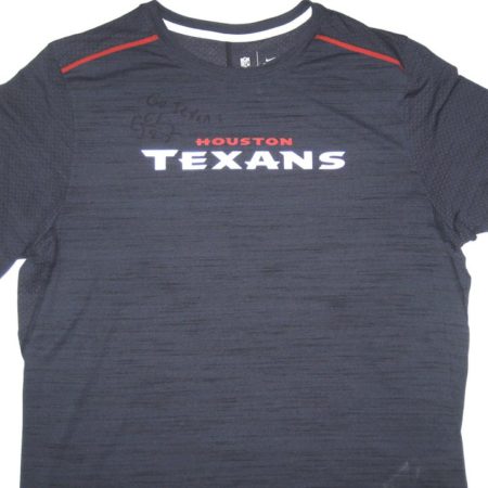 CJ Fiedorowicz 2016 Training Worn & Signed Houston Texans Nike Dri-Fit XL Shirt