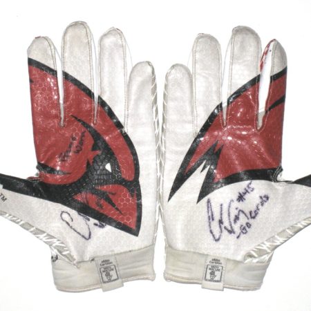 Cole Wick Game Worn & Signed RARE Incarnate Word Cardinals Team Logo Adidas Adizero Gloves